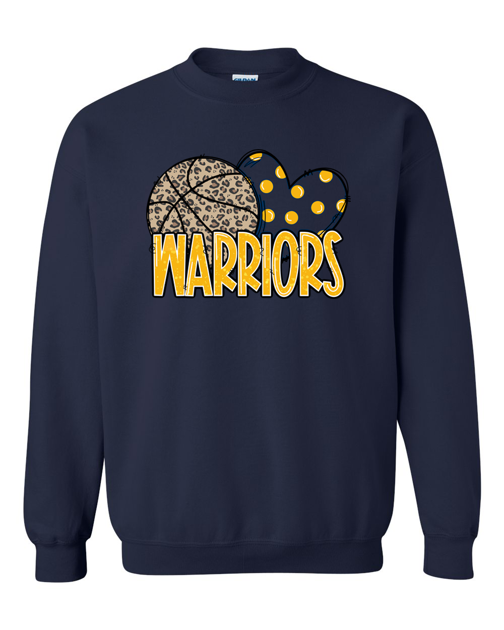 Warriors Basketball Heart Sterling Crewneck Sweatshirt | SHS Spirit Wear