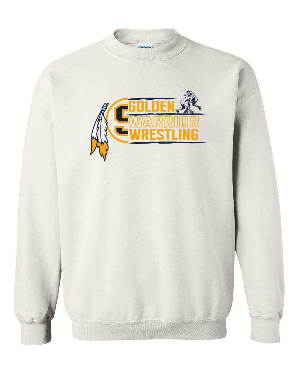 Golden Warrior Wrestling Crewneck Sweatshirt | SHS Spirit Wear