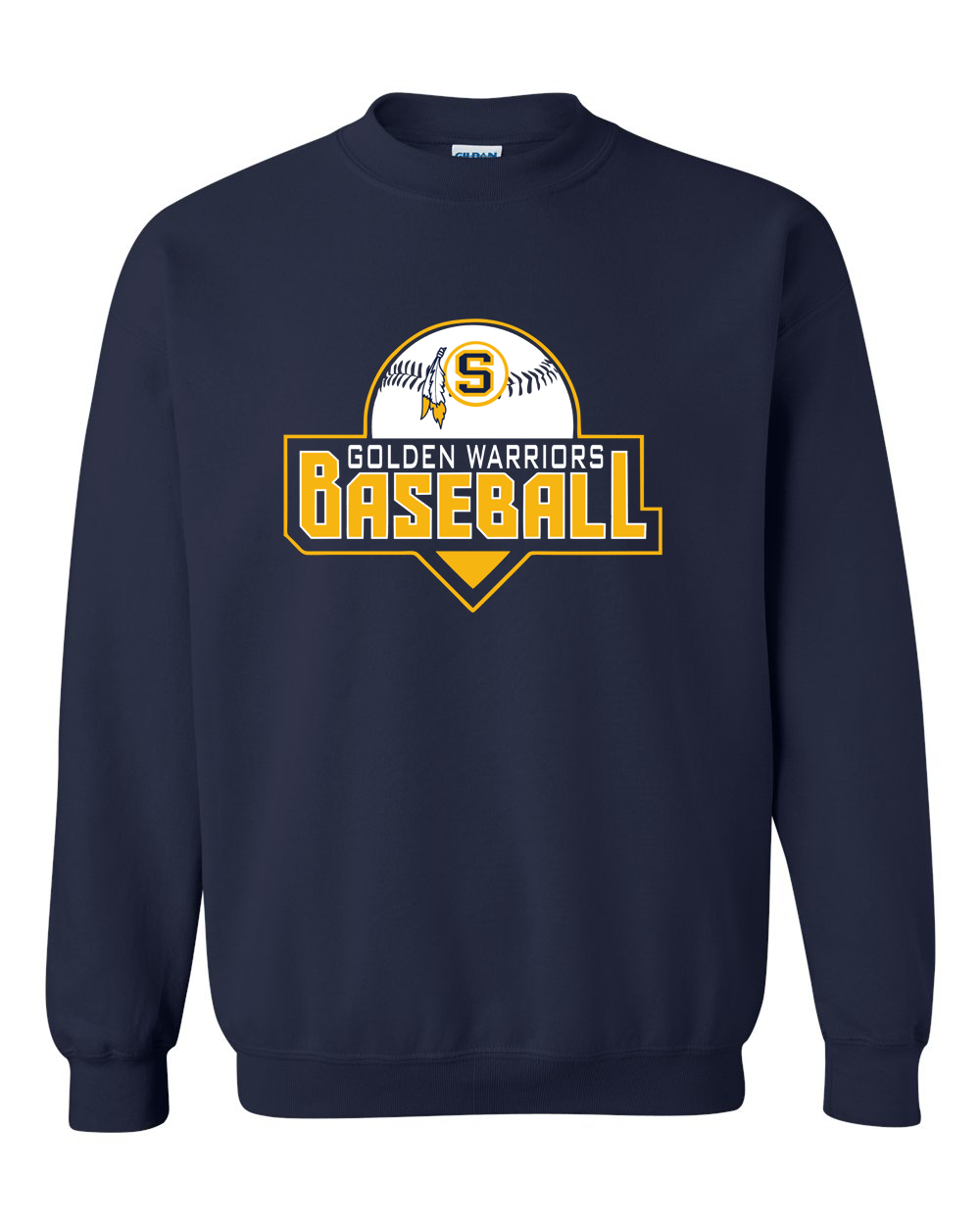 Golden Warriors Baseball Crewneck Sweatshirt | SHS Spirit Wear