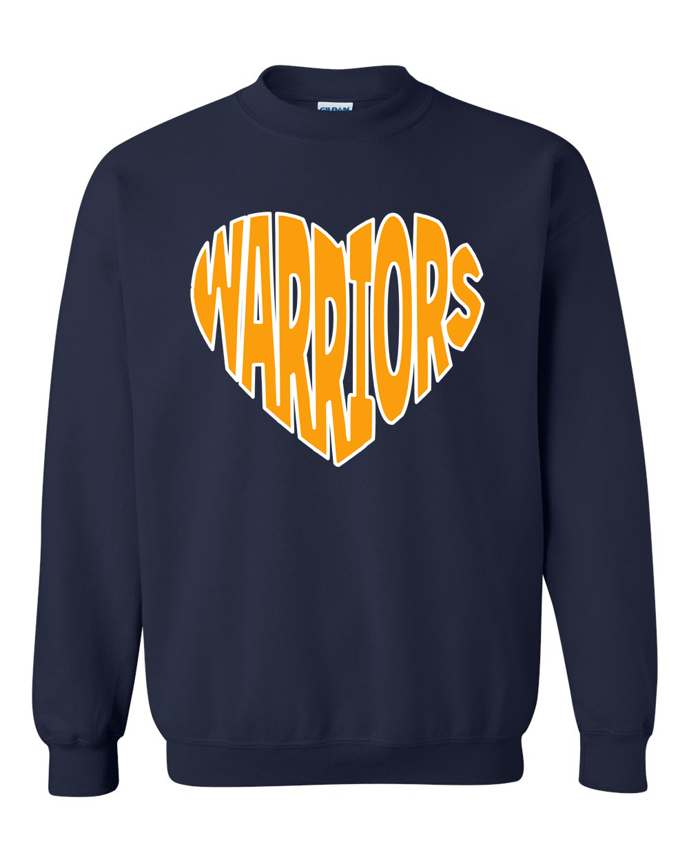 Warriors Heart Shape Sterling Crewneck Sweatshirt | SHS Spirit Wear