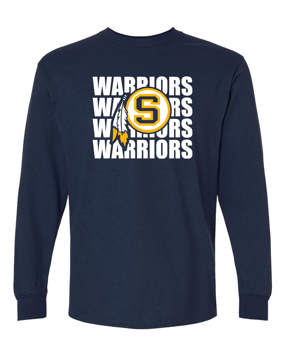 Warriors Repeat Sterling S Logo Long Sleeve Shirt | SHS Spirit Wear