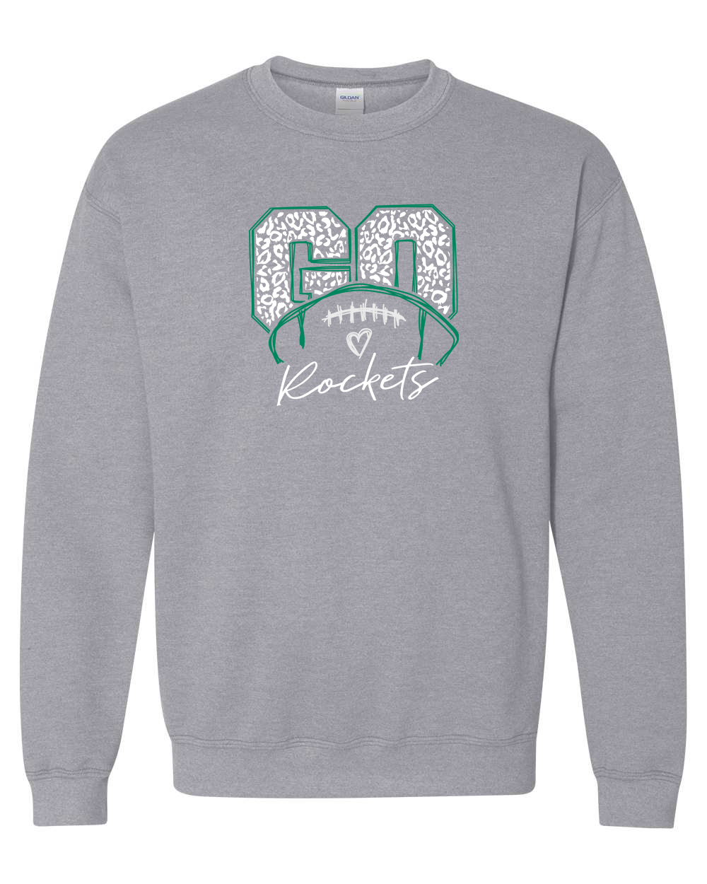 Go Rock Falls Rockets Cheetah Football Crewneck Sweatshirt | RFHS Spirit Wear