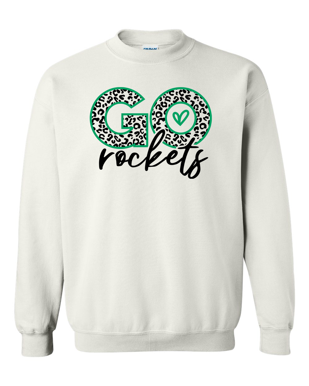 Go Rockets Rock Falls Cheetah Print Crewneck Sweatshirt | RFHS Spirit Wear