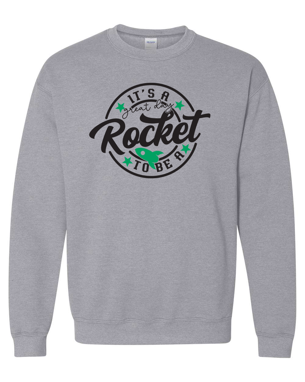 It's a Great Day to Be a Rocket Rock Falls Crewneck Sweatshirt | RFHS Spirit Wear