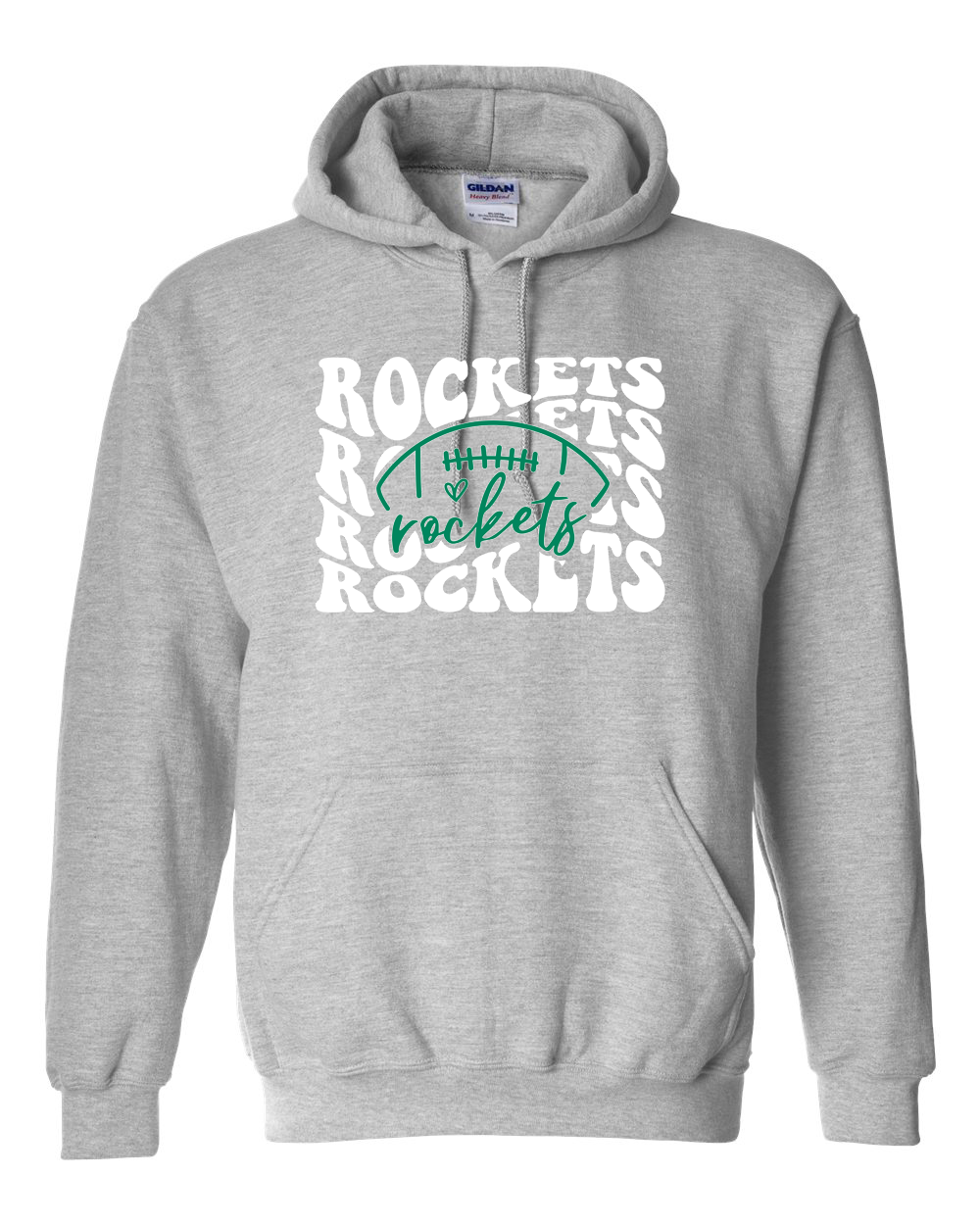 Rock Falls Rockets Football Groovy Repeating Hoodie | RFHS Spirit Wear