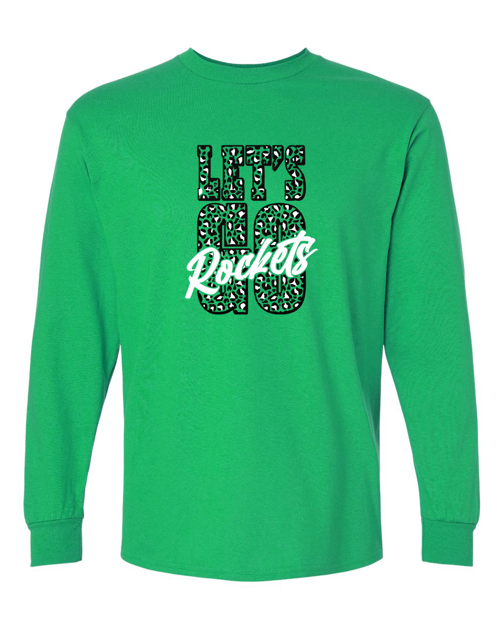 Cheetah Let's Go Rockets Rock Falls Long Sleeve Shirt | RFHS Spirit Wear