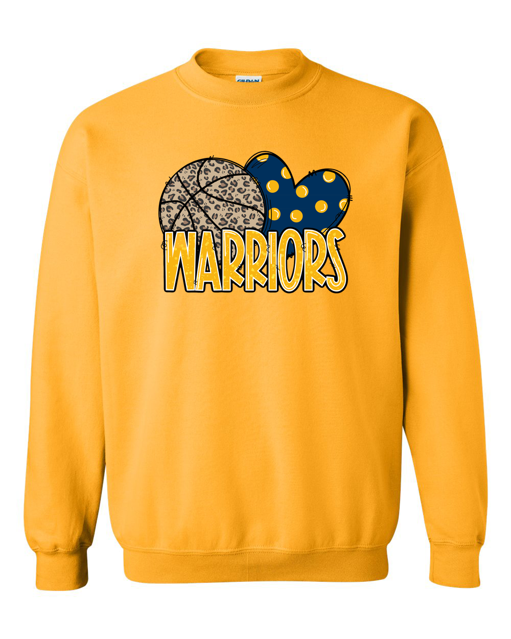 Warriors Basketball Heart Sterling Crewneck Sweatshirt | SHS Spirit Wear