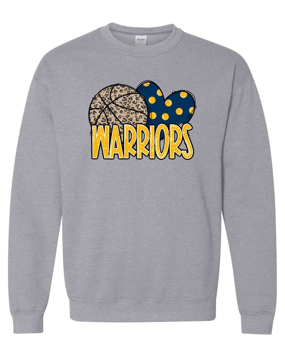 Warriors Basketball Heart Sterling Crewneck Sweatshirt | SHS Spirit Wear