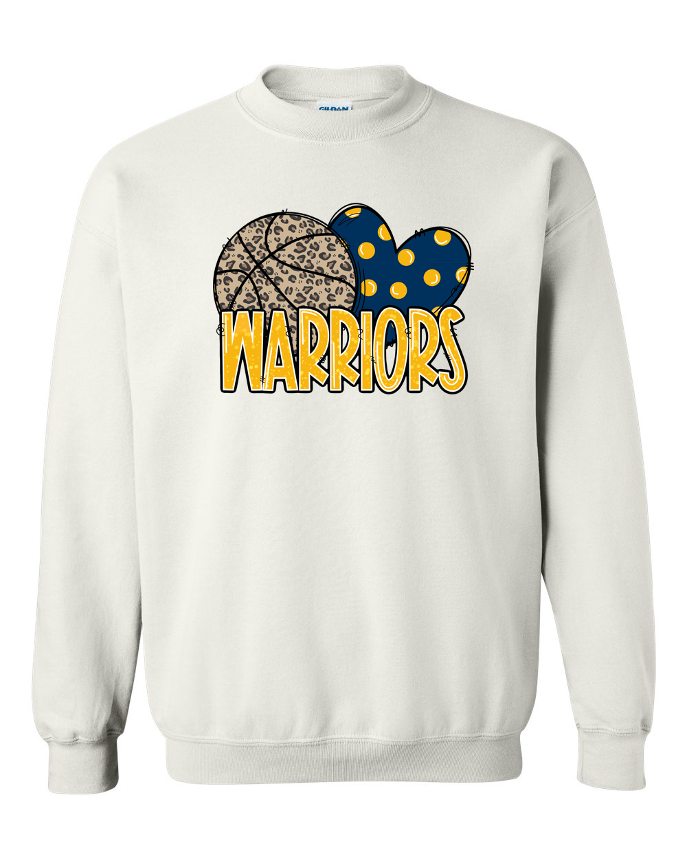 Warriors Basketball Heart Sterling Crewneck Sweatshirt | SHS Spirit Wear
