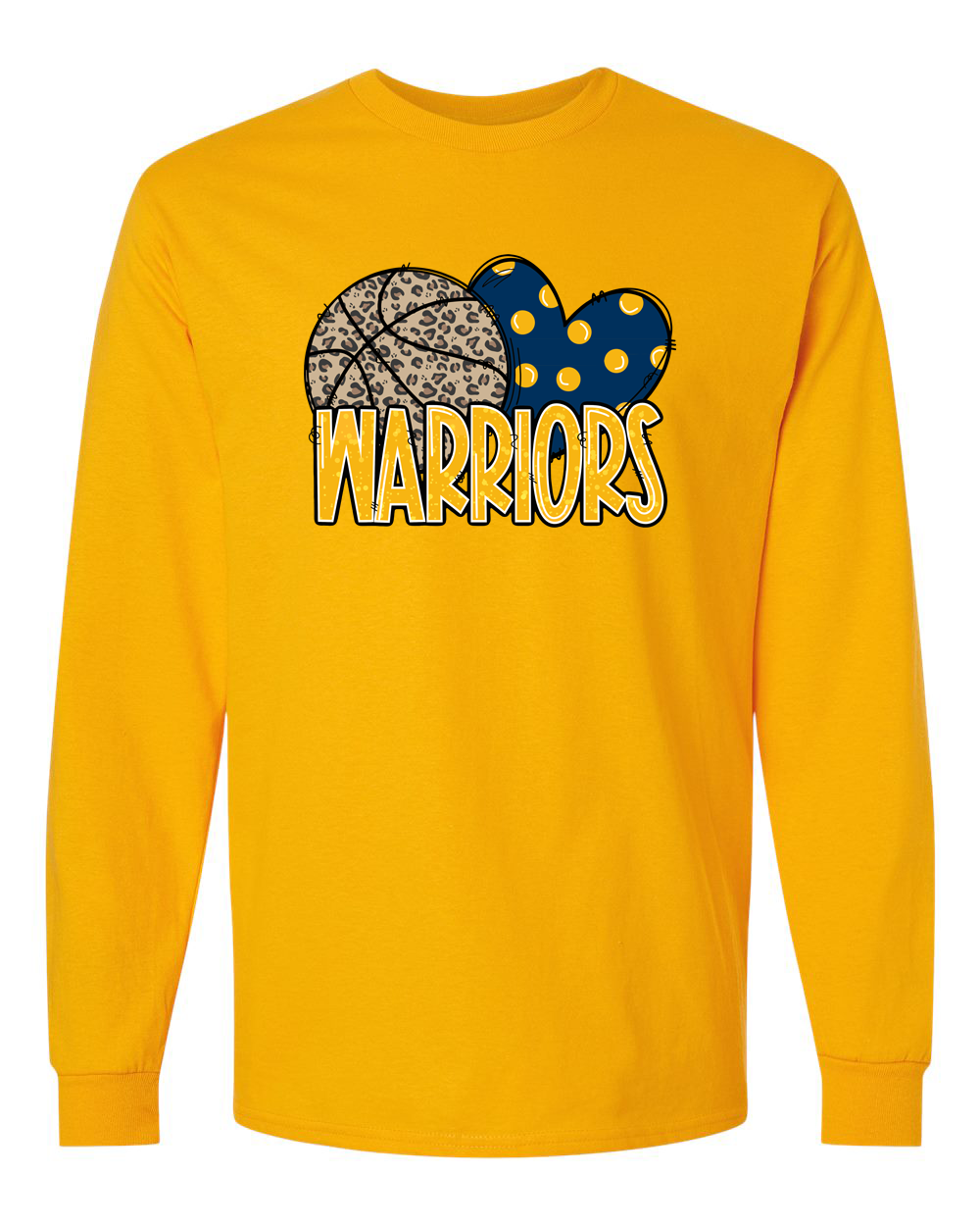 Warriors Basketball Heart Sterling Long Sleeve Shirt | SHS Spirit Wear