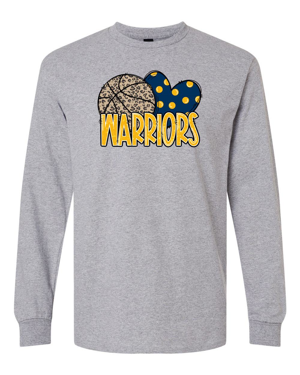 Warriors Basketball Heart Sterling Long Sleeve Shirt | SHS Spirit Wear