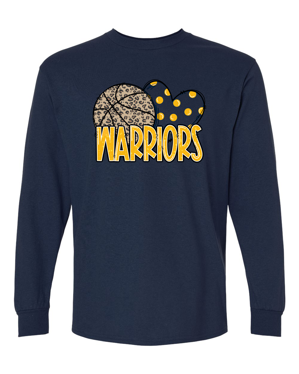 Warriors Basketball Heart Sterling Long Sleeve Shirt | SHS Spirit Wear