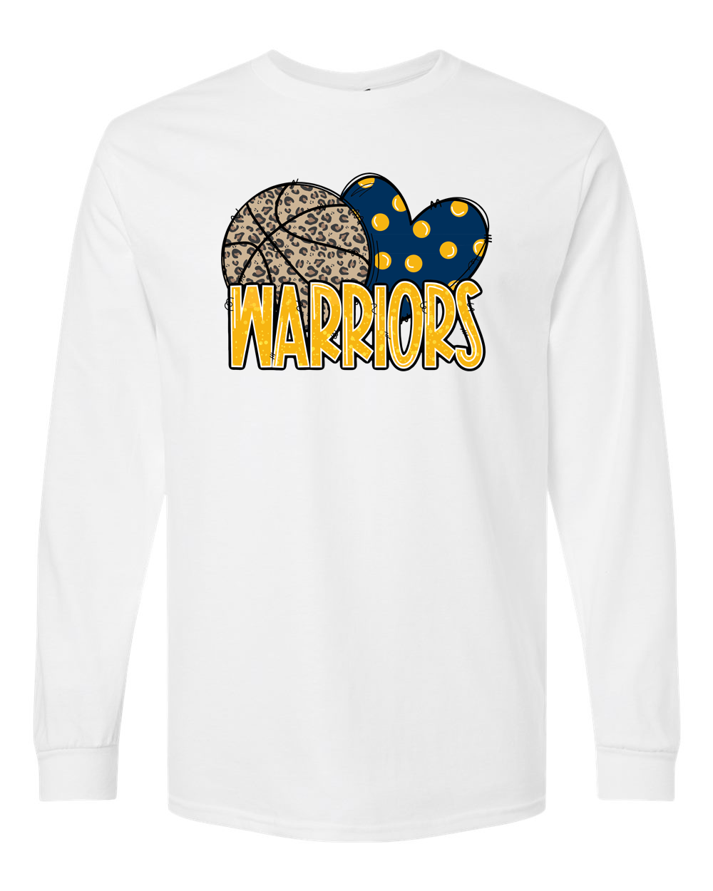 Warriors Basketball Heart Sterling Long Sleeve Shirt | SHS Spirit Wear