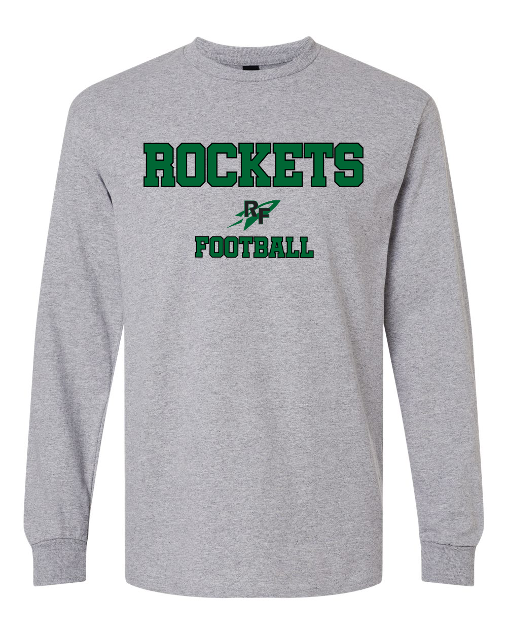 Rock Falls Rockets Logo Football Long Sleeve Shirt | RFHS Spirit Wear