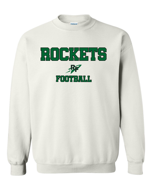 Rock Falls Rockets Logo Football Crewneck Sweatshirt | RFHS Spirit Wear