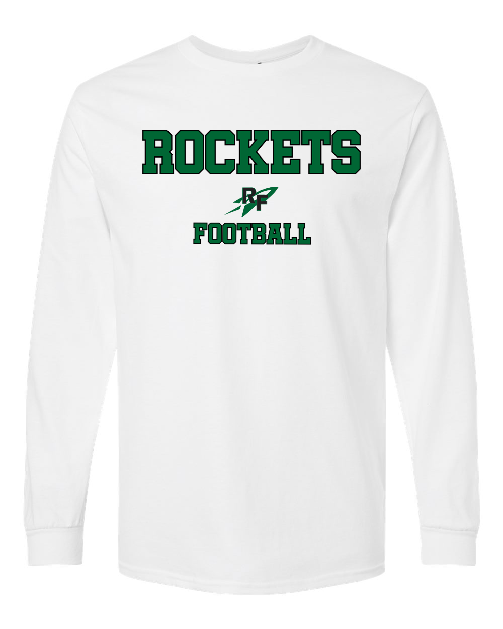 Rock Falls Rockets Logo Football Long Sleeve Shirt | RFHS Spirit Wear