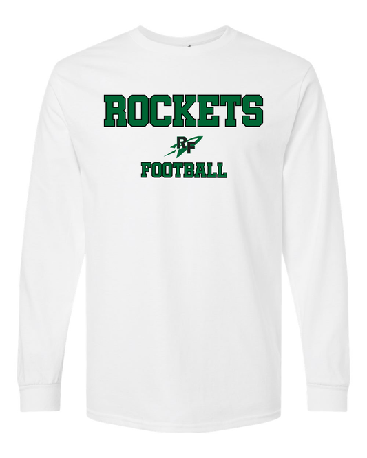 Rock Falls Rockets Logo Football Long Sleeve Shirt | RFHS Spirit Wear