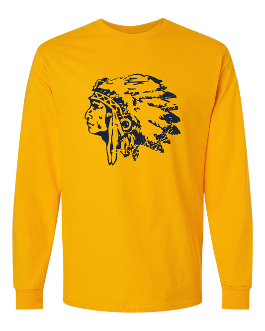 Distressed Warriorhead Long Sleeve Shirt | SHS Spirit Wear