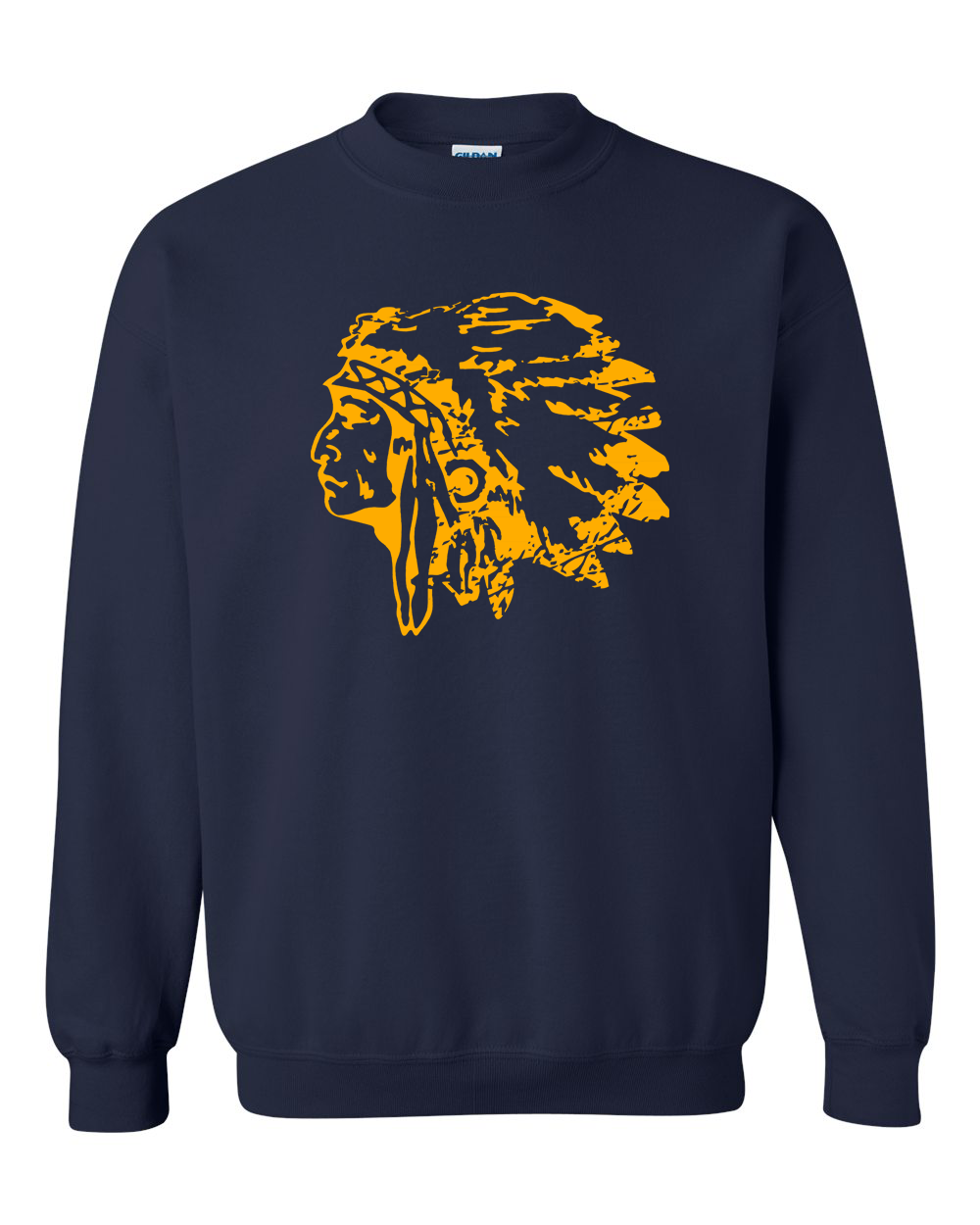 Distressed Warriorhead GLD Crewneck Sweatshirt | SHS Spirit Wear