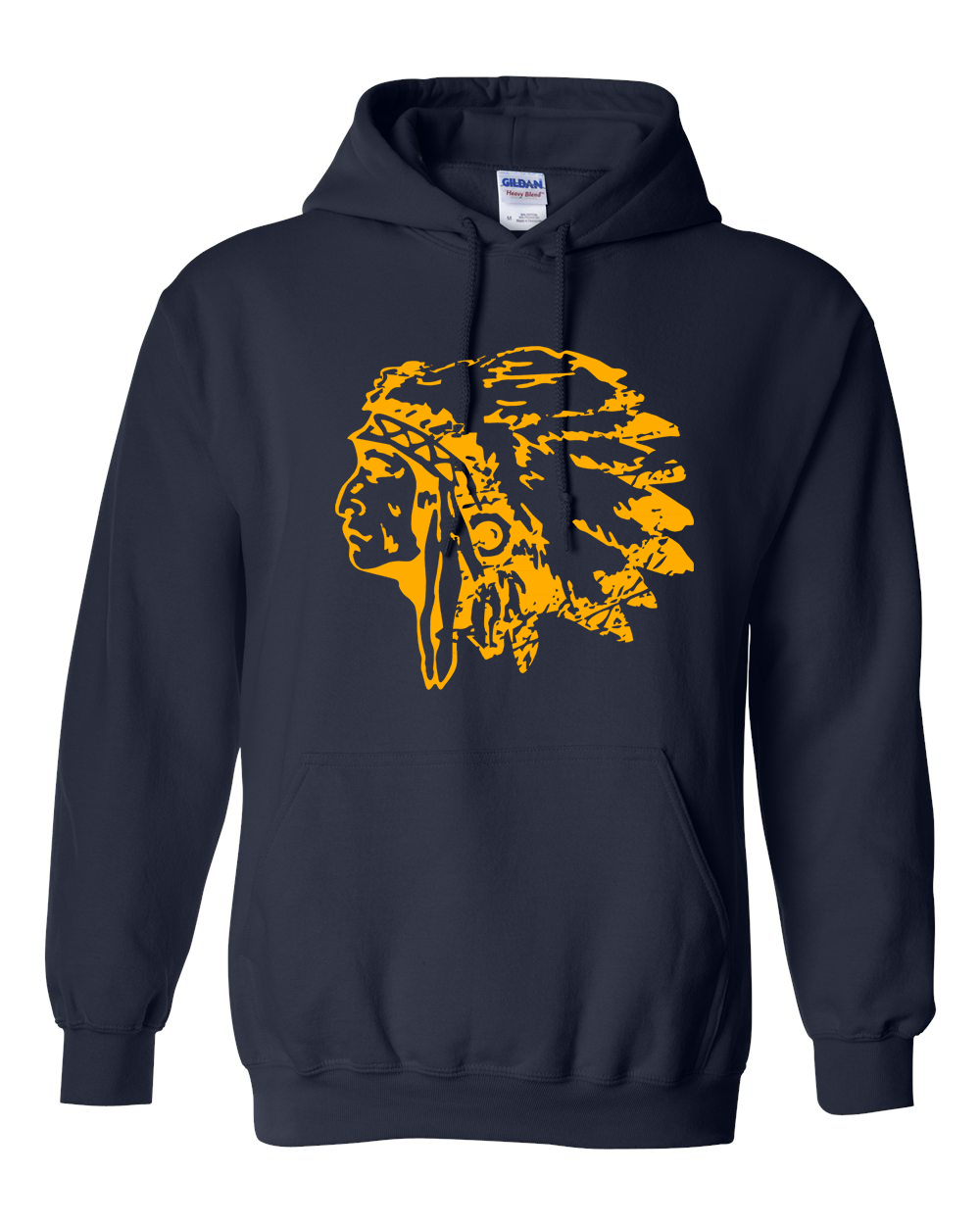 Distressed Warriorhead GLD Hoodie | SHS Spirit Wear