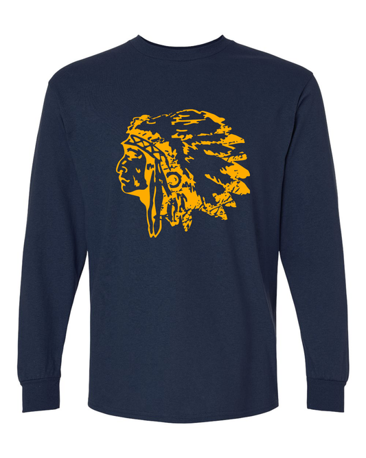 Distressed Warriorhead GLD Long Sleeve Shirt | SHS Spirit Wear