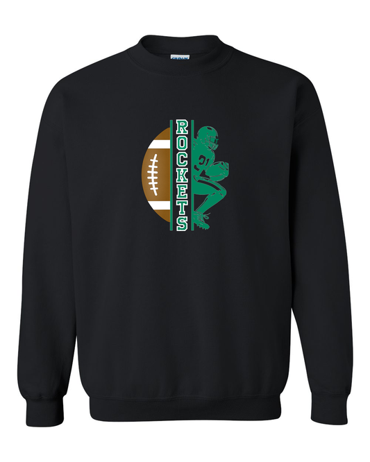 Football Player Rockets Crewneck Sweatshirt | RFHS Spirit Wear