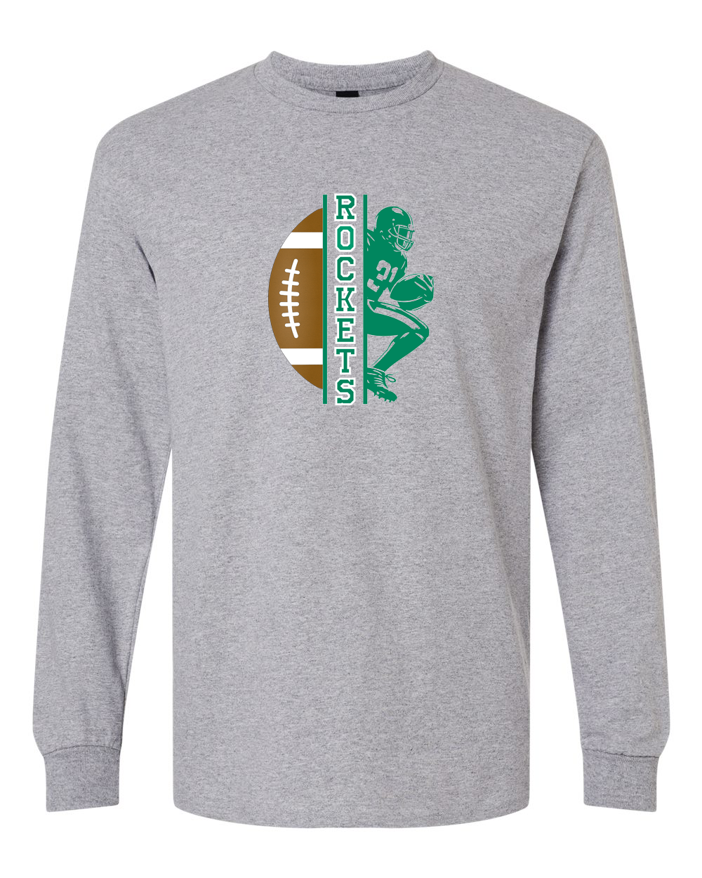Football Player Rockets Long Sleeve Shirt | RFHS Spirit Wear