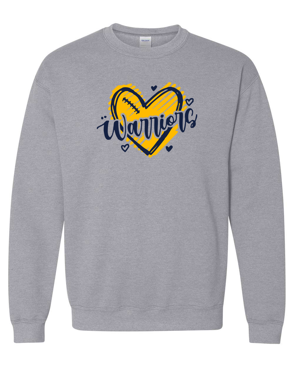 Sterling Warriors Football Hearts Crewneck Sweatshirt | SHS Spirit Wear