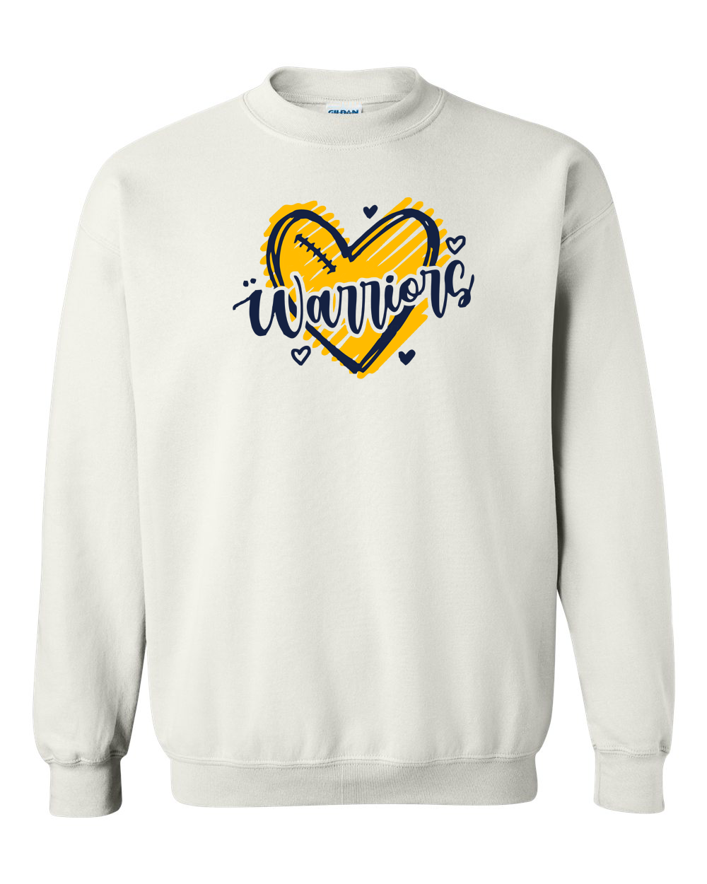 Sterling Warriors Football Hearts Crewneck Sweatshirt | SHS Spirit Wear
