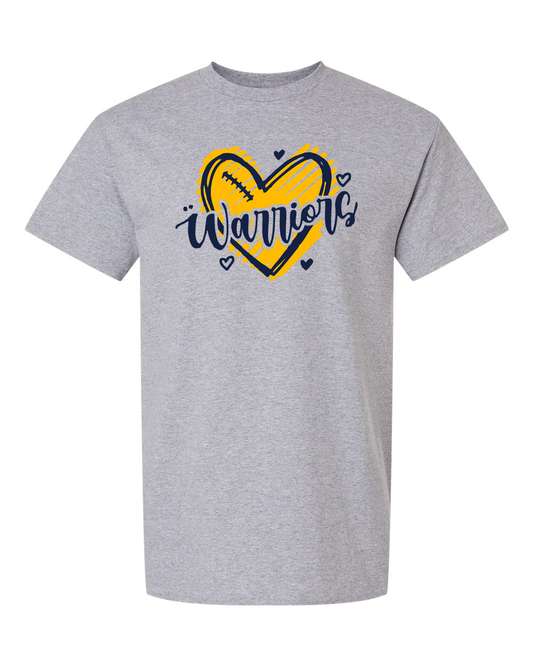 Sterling Warriors Football Hearts T-Shirt | SHS Spirit Wear