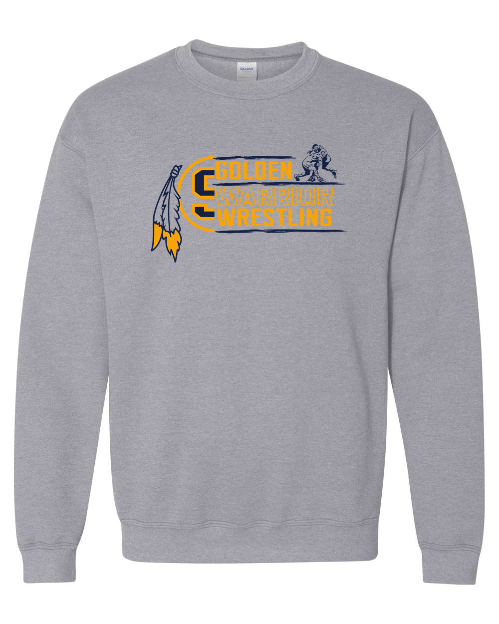 Golden Warrior Wrestling Crewneck Sweatshirt | SHS Spirit Wear
