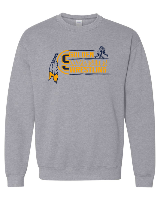 Golden Warrior Wrestling Crewneck Sweatshirt | SHS Spirit Wear
