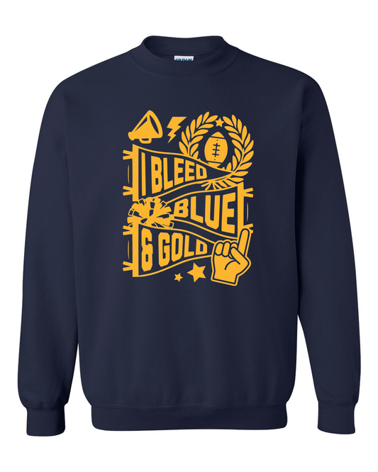 Bleed Blue and Gold Crewneck Sweatshirt | SHS Spirit Wear