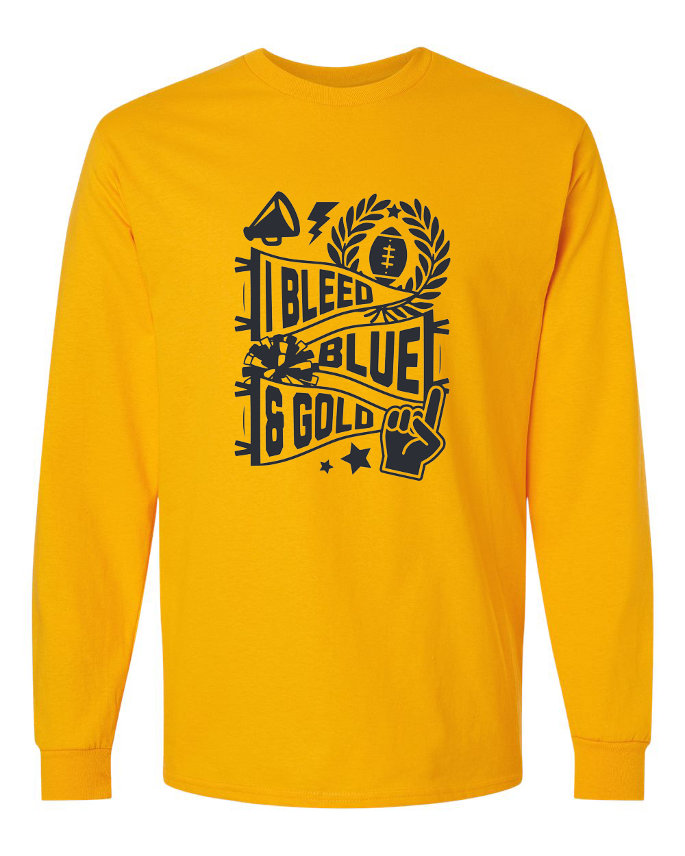 I Bleed Blue & Gold Sterling Warrior Long Sleeve Shirt | SHS Spirit Wear