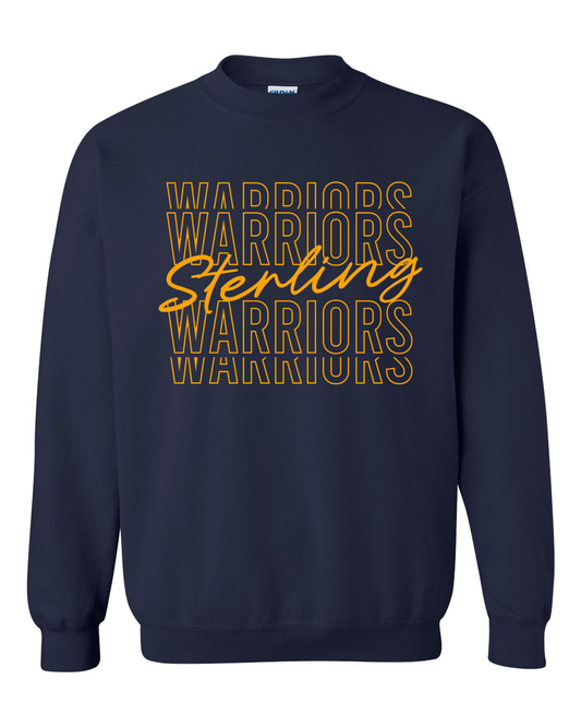 Sterling Warriors Repeat Crewneck Sweatshirt | SHS Spirit Wear