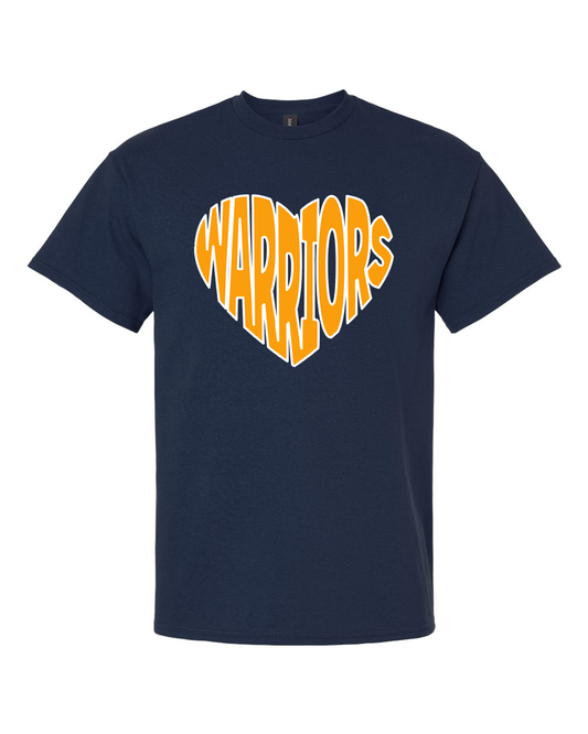 Warriors Heart Shape Sterling T-Shirt | SHS Spirit Wear