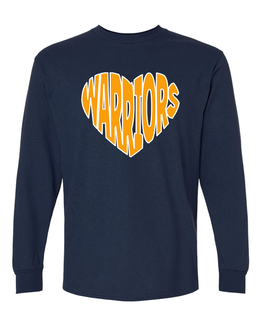 Warriors Heart Shape Sterling Long Sleeve Shirt | SHS Spirit Wear