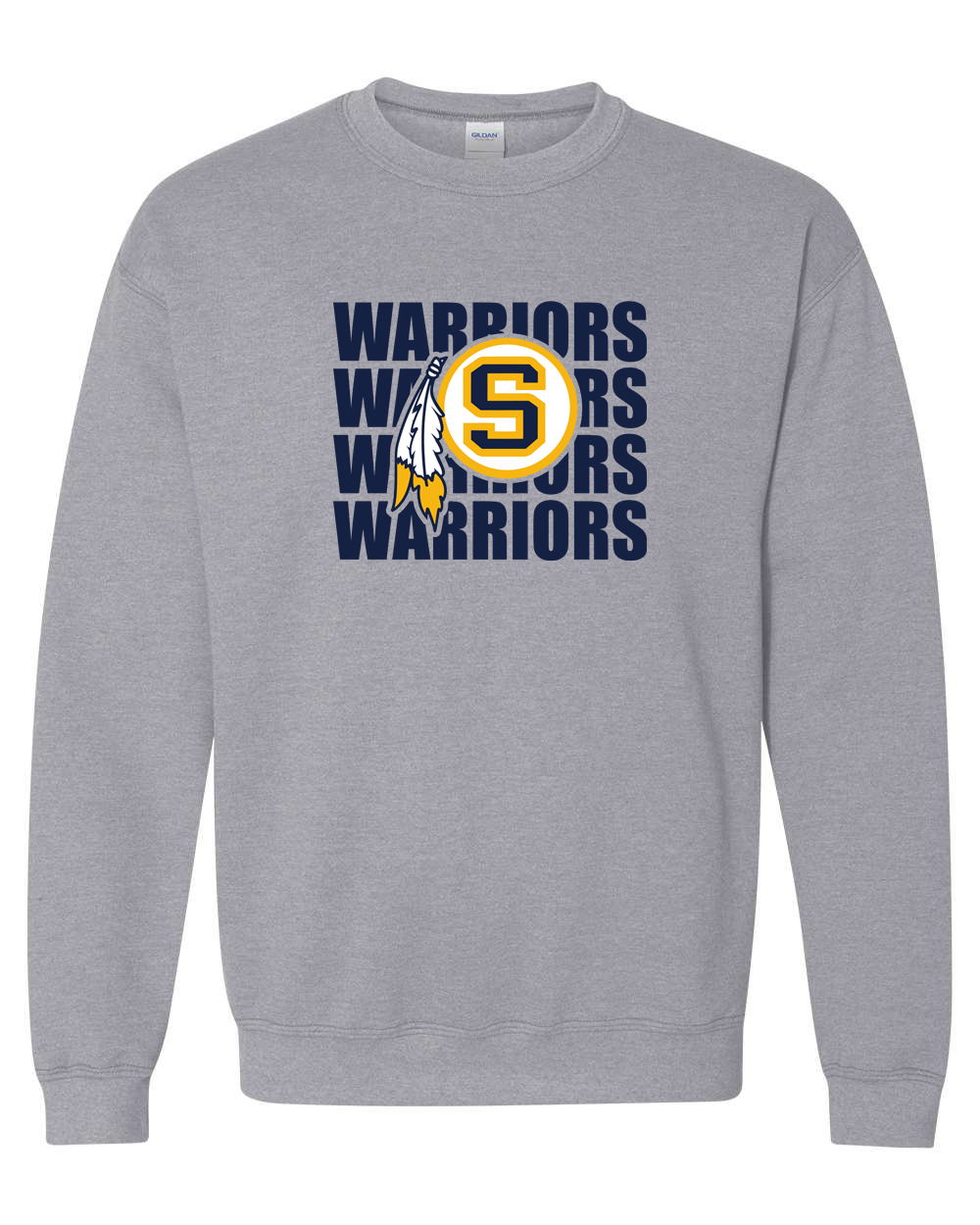 Warriors Repeat Sterling S Logo Crewneck Sweatshirt | SHS Spirit Wear