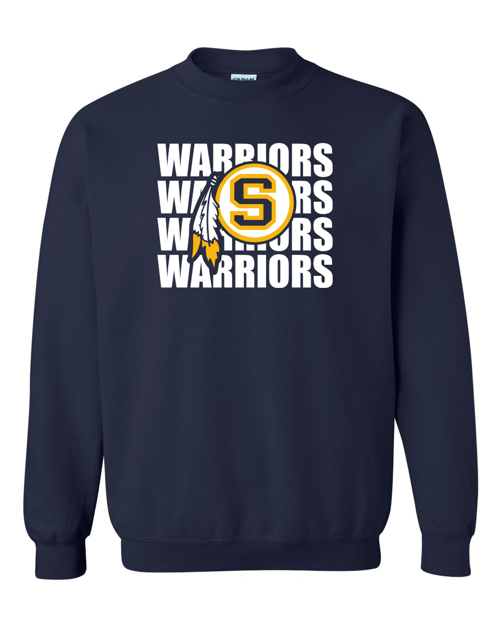 Warriors Repeat Sterling S Logo Crewneck Sweatshirt | SHS Spirit Wear