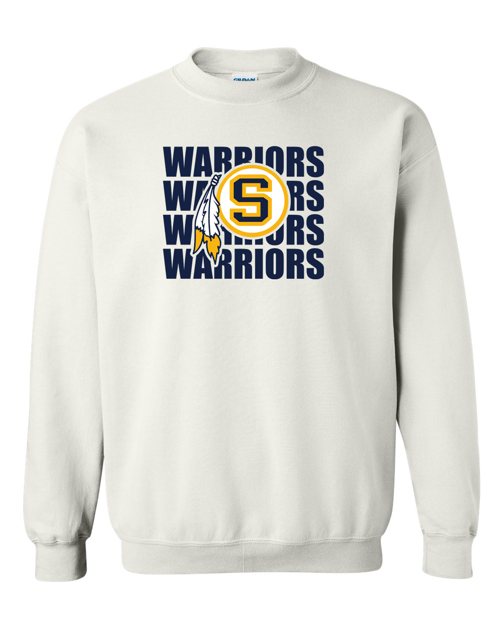 Warriors Repeat Sterling S Logo Crewneck Sweatshirt | SHS Spirit Wear