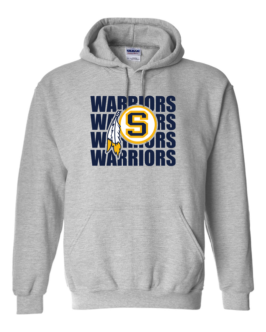 Warriors Repeat Sterling S Logo Hoodie | SHS Spirit Wear