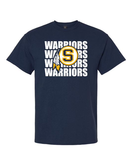 Warriors Repeat Sterling S Logo T-Shirt | SHS Spirit Wear