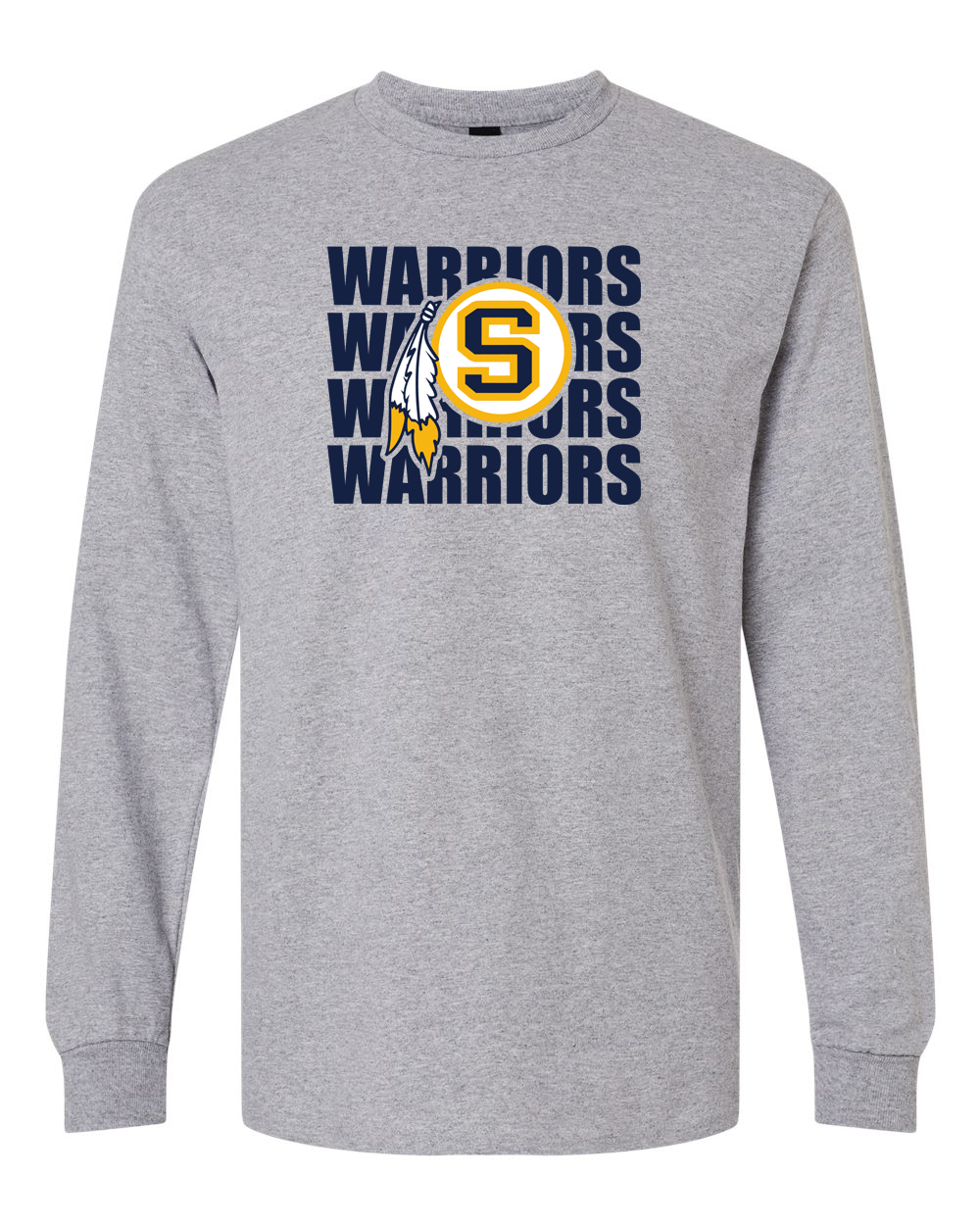 Warriors Repeat Sterling S Logo Long Sleeve Shirt | SHS Spirit Wear