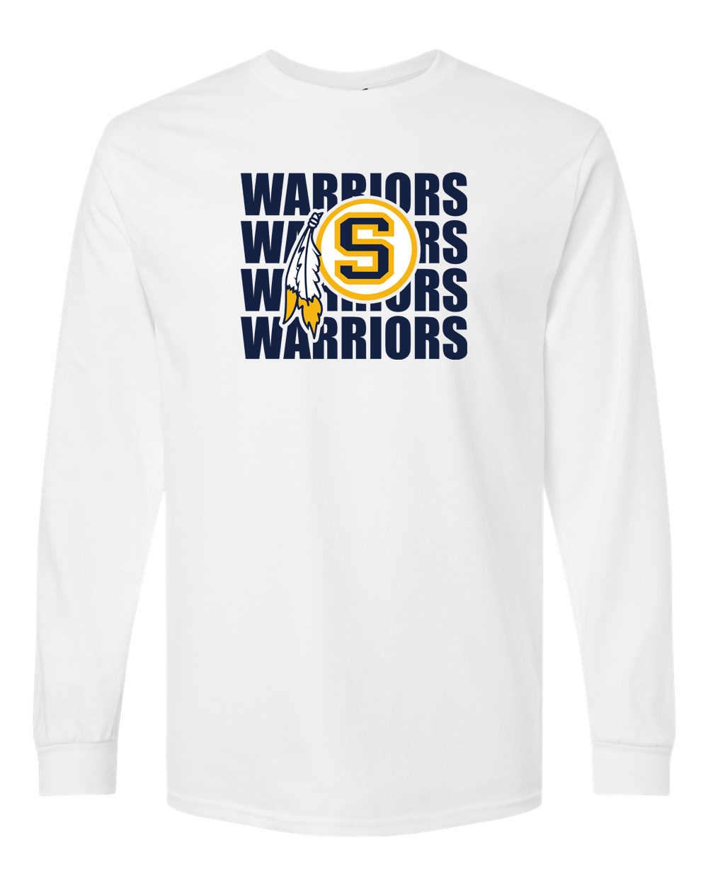 Warriors Repeat Sterling S Logo Long Sleeve Shirt | SHS Spirit Wear