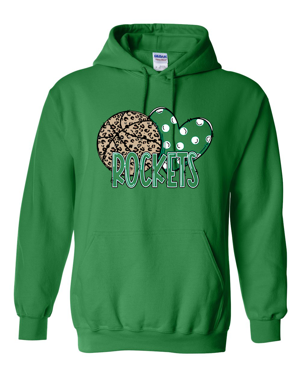 Rock Falls Rockets Heart Basketball Hoodie | RFHS Spirit Wear