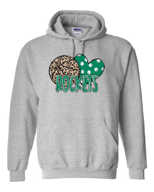 Rock Falls Rockets Heart Basketball Hoodie | RFHS Spirit Wear