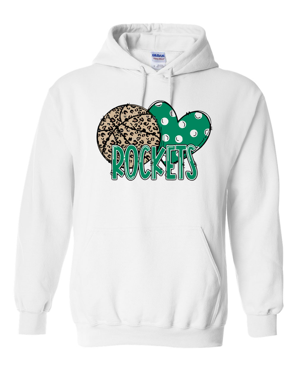 Rock Falls Rockets Heart Basketball Hoodie | RFHS Spirit Wear