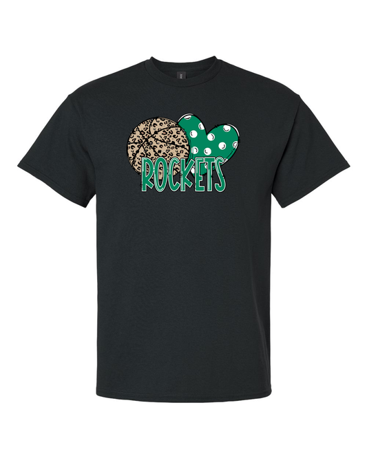 Rock Falls Rockets Heart Basketball T-Shirt | RFHS Spirit Wear