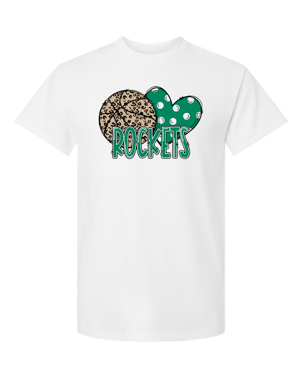 Rock Falls Rockets Heart Basketball T-Shirt | RFHS Spirit Wear