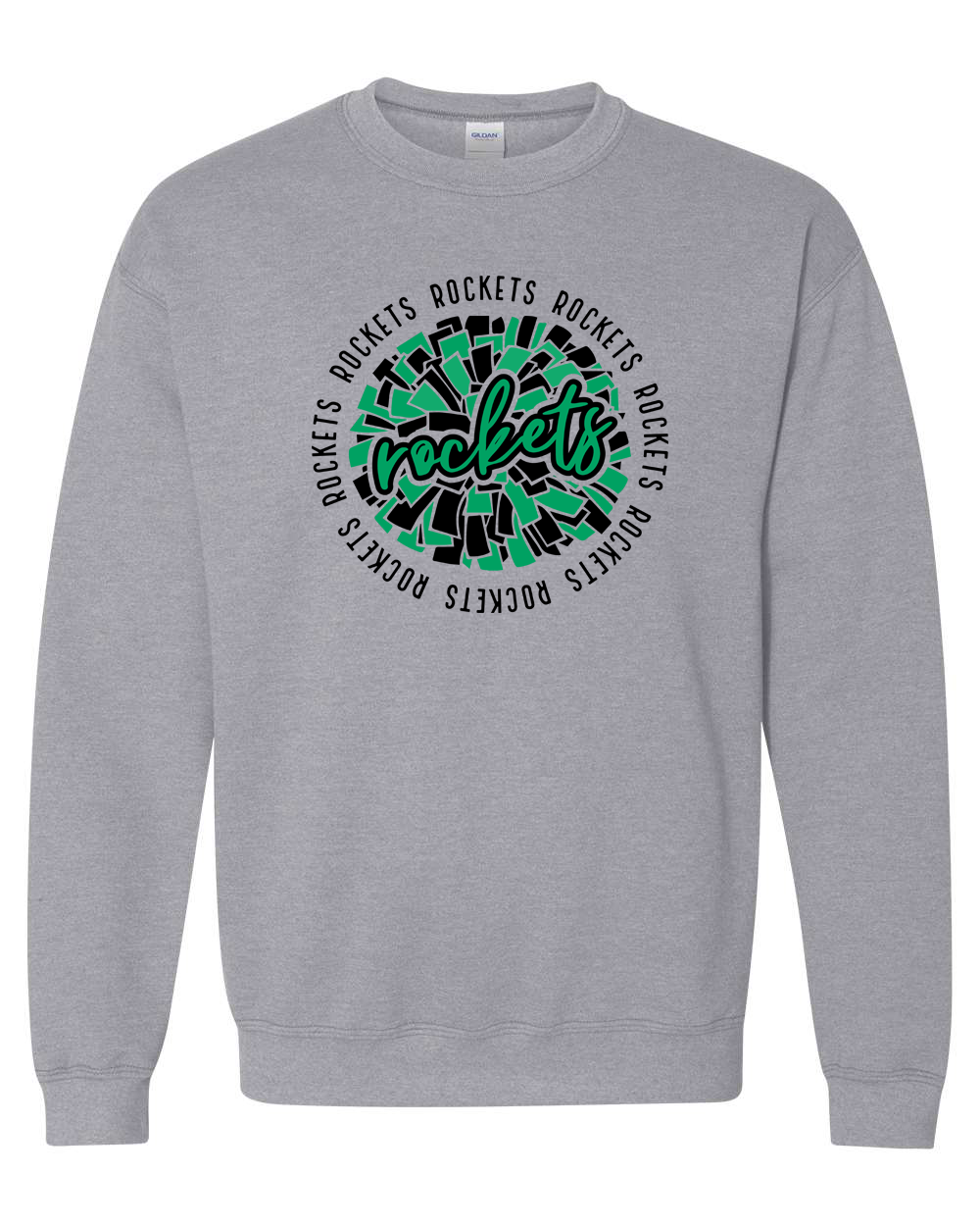 Rock Falls Rockets Repeating Cheer Crewneck Sweatshirt | RFHS Spirit Wear